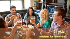  Presentation with eating fish and drink water from pollution oceans - Presentation theme having leisure eating food and drinks background and a tawny brown colored foreground