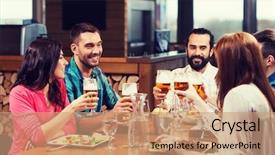  Presentation with food - Presentation theme with leisure eating food and drinks background and a coral colored foreground