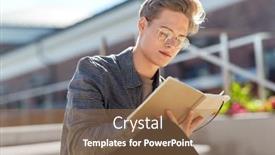  Presentation with diary - Slide deck having leisure-education-and-people-concept background and a coral colored foreground