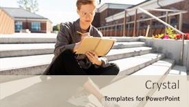  Presentation with diary - Amazing PPT theme having leisure-education-and-people-concept backdrop and a lemonade colored foreground