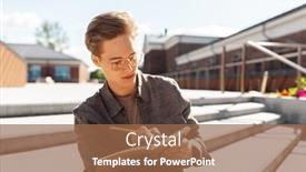  Presentation with education - Presentation theme consisting of leisure-education-and-people-concept background and a tawny brown colored foreground