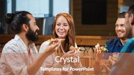  Presentation with holidays - Slides consisting of leisure food and drinks people background and a coral colored foreground