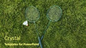  Presentation with badminton - Presentation design enhanced with leisure-games-and-sport-equipment background and a tawny brown colored foreground