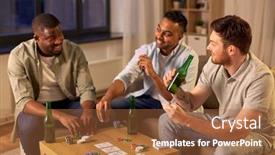  Presentation with playing cards - Colorful slide set enhanced with leisure-games-friendship-and-gambling backdrop and a red colored foreground