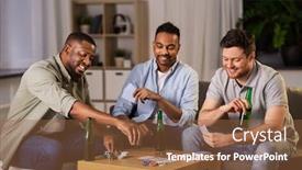  Presentation with playing cards - Presentation theme enhanced with leisure-games-friendship-and-gambling background and a tawny brown colored foreground