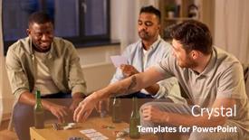  Presentation with playing cards - Amazing slide deck having leisure-games-friendship-and-gambling backdrop and a red colored foreground