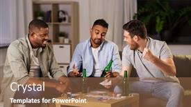  Presentation with gambling - Theme featuring leisure-games-friendship-and-gambling background and a tawny brown colored foreground