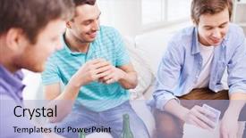  Presentation with gambling - Audience pleasing presentation theme consisting of leisure games friendship gambling backdrop and a light blue colored foreground