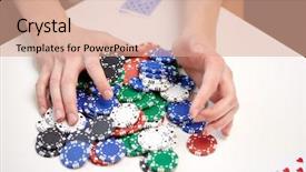  Presentation with playing cards - Beautiful presentation featuring leisure games gambling and entertainment backdrop and a coral colored foreground