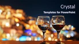  Presentation with wine - Colorful slides enhanced with leisure-life-settings-at-night backdrop and a navy blue colored foreground
