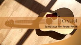  Presentation with music instruments - Audience pleasing theme consisting of leisure-music-and-musical-instruments backdrop and a gold colored foreground