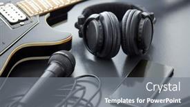  Presentation with bass guitar - Cool new theme with leisure-music-and-musical-instruments backdrop and a gray colored foreground