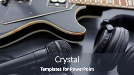  Presentation with music instruments - Presentation theme consisting of leisure-music-and-musical-instruments background and a tawny brown colored foreground