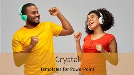  Presentation with american music - PPT layouts with leisure-music-and-people-concept background and a gold colored foreground