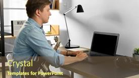  Presentation with bass guitar - Amazing slide set having leisure-music-and-people-concept backdrop and a tawny brown colored foreground