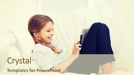  Presentation with new technology - Colorful PPT theme enhanced with leisure new technology and music backdrop and a cream colored foreground