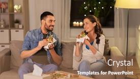  Presentation with fast food - Slide set consisting of leisure-people-and-fast-food background and a tawny brown colored foreground