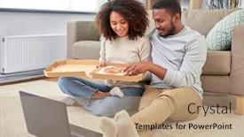  Presentation with african people - Slide deck with leisure-people-and-food-concept background and a coral colored foreground