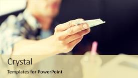  Presentation with payment - PPT layouts with leisure people payment and finance background and a blonde colored foreground