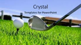  Presentation with recreation - Audience pleasing PPT layouts consisting of leisure recreation - ball and golf clubs backdrop and a light blue colored foreground