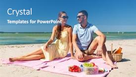  Presentation with relationships - Presentation design consisting of leisure-relationships-and-people-concept background and a teal colored foreground