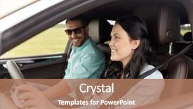  Presentation with road trip - Beautiful slides featuring leisure road trip travel family backdrop and a coral colored foreground