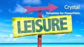  Presentation with thank you sign - Beautiful slide deck featuring leisure sign with beach background backdrop and a cobalt blue colored foreground