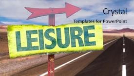  Presentation with road - Presentation design consisting of leisure sign with road background background and a  colored foreground