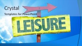  Presentation with curious sky - Slide set featuring leisure sign with sky background background and a light blue colored foreground
