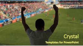  Presentation with supporting - Theme with leisure sport entertainment and people background and a tawny brown colored foreground