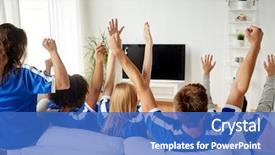  Presentation with victory sport - Theme featuring leisure sport people and entertainment background and a teal colored foreground