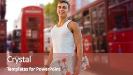  Presentation with people street - Theme having leisure-summer-holidays-sport-travel background and a red colored foreground