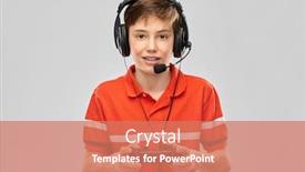  Presentation with children playing - Slide set with leisure-technology-and-children-concept background and a coral colored foreground