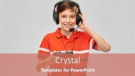  Presentation with children playing - Audience pleasing presentation theme consisting of leisure-technology-and-children-concept backdrop and a coral colored foreground