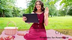  Presentation with food technology - Cool new theme with leisure-technology-and-people-concept backdrop and a red colored foreground