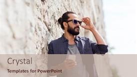  Presentation with communication - PPT theme consisting of leisure-technology-communication-and-people background and a  colored foreground