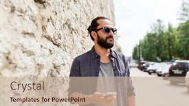  Presentation with communication - Amazing theme having leisure-technology-communication-and-people backdrop and a  colored foreground