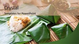  Presentation with lemak - Presentation theme enhanced with lemak popular traditional malaysia food background and a coral colored foreground