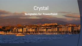  Presentation with sun rising over north america - Audience pleasing PPT layouts consisting of leman lake geneva europe backdrop and a gray colored foreground