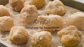  Presentation with cinnamon - Slides featuring lemon-and-cinnamon-souffle-fritters background and a coral colored foreground