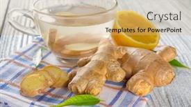  Presentation with ginger - Beautiful presentation theme featuring lemon-and-ginger-root backdrop and a coral colored foreground