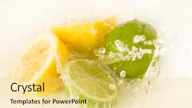  Presentation with lemon lime - Colorful PPT layouts enhanced with lemon and limes with water backdrop and a  colored foreground