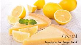 Presentation with citrus - PPT theme with lemon citrus tart background and a lemonade colored foreground