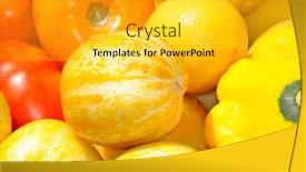  Presentation with cucumbers - Amazing slide set having lemon cucumbers lemons pattypan squash and tomatoes warm summer colors background backdrop and a gold colored foreground