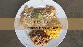  Presentation with rice corn - PPT layouts featuring lemon-deep-fried-snapper-fish background and a coral colored foreground