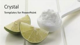  Presentation with baking soda - PPT theme consisting of lemon detergent - spoonful of baking soda background and a  colored foreground