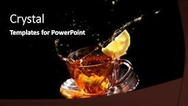  Presentation with black tea - Presentation theme featuring lemon-flies-out background and a black colored foreground