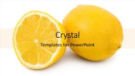 Presentation with lemon - Cool new presentation theme with lemon-fruit-isolated-on-white backdrop and a gold colored foreground