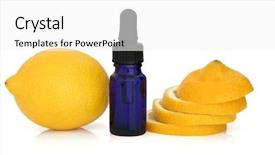  Presentation with aromatherapy oil - Cool new slides with lemon fruit sliced and whole backdrop and a white colored foreground