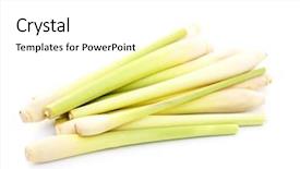 Presentation with lemon grass - Beautiful presentation featuring lemon grass on white background - herbs and spices backdrop and a white colored foreground